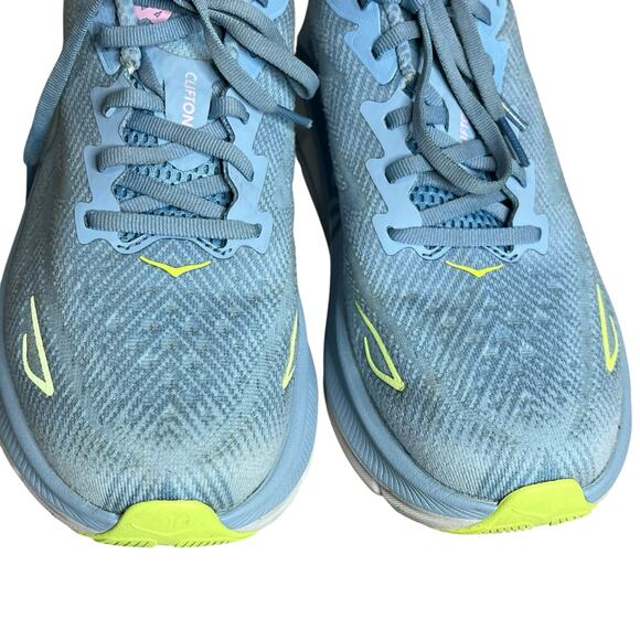 Hoka One One Clifton 9 Running Shoes Womens 8.5 Blue Walking Cushioned Athletic - Picture 5 of 15